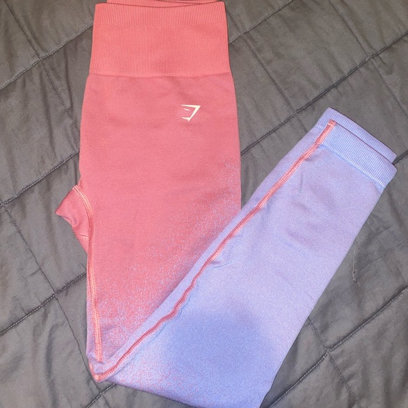 ADAPT OMBRE SEAMLESS LEGGINGS Rose Pink/Light Blue - Picture 2 of 3
